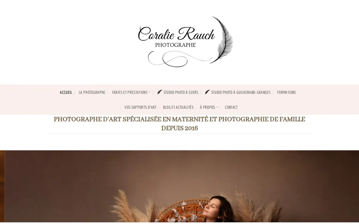 Page d’accueil du site de Coralie Rauch, photographe